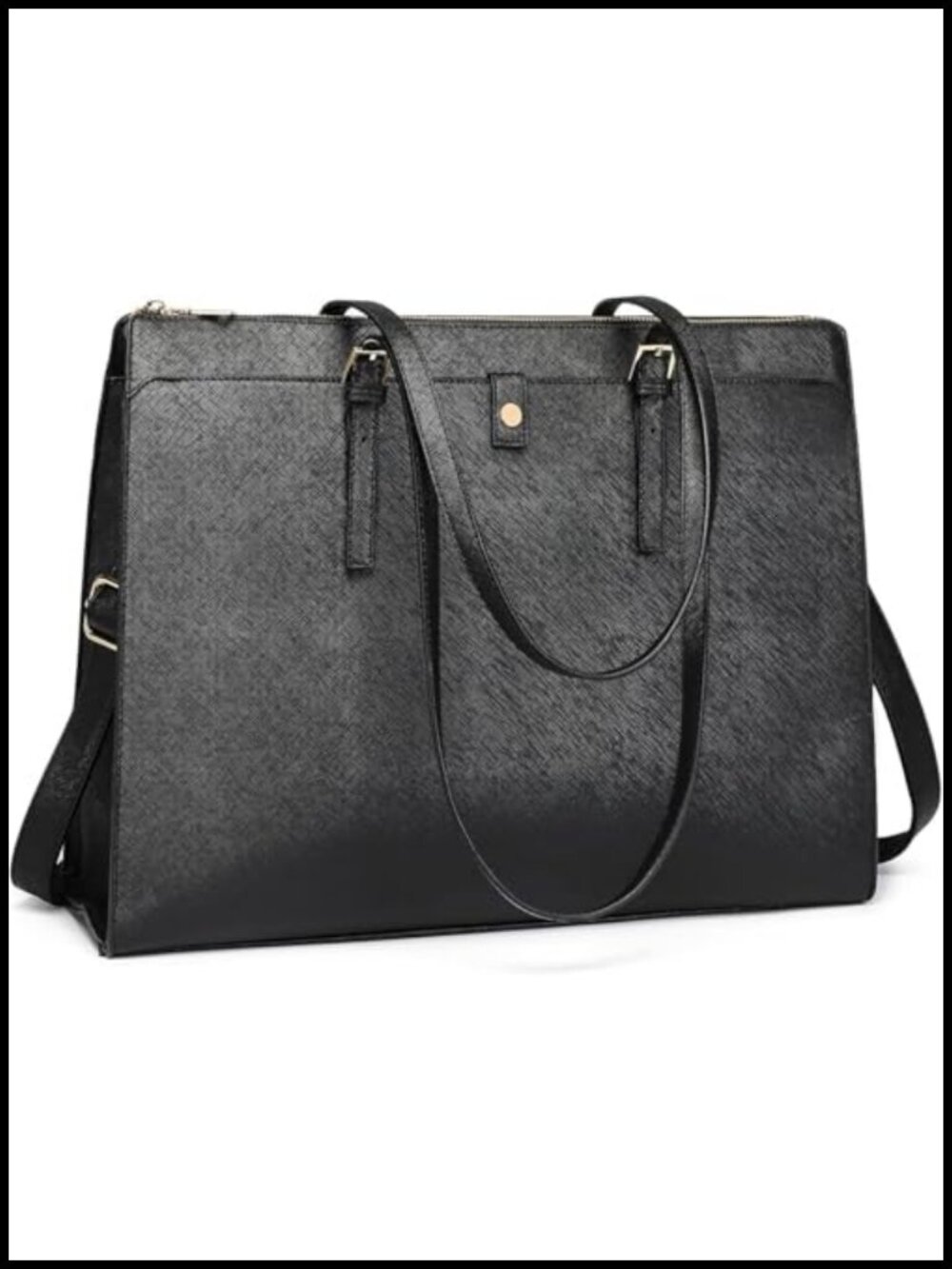 PU Leather Laptop Tote Bag 15.6 Inch Waterproof Briefcase